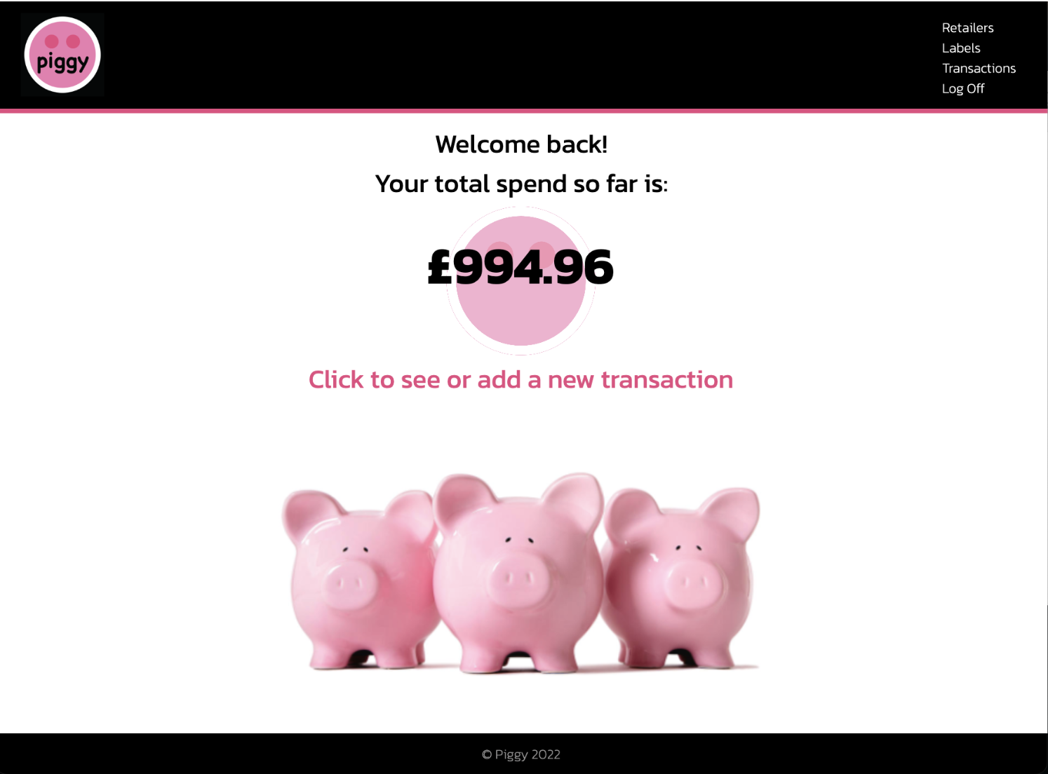 piggy project homepage screenshot